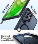 TORRAS Magnetic Shockproof for Samsung Galaxy S25 Ultra Case, Fit for MagSafe, 4X Military Grade Protection, Translucent Slim Case for Samsung S25 Ultra Case Anti-Fingerprint Anti-Scratch, Black