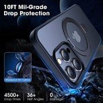 CASEKOO Designed for iPhone 14 Pro Max Case with Magnetic Invisible Stand [Military Drop Protection] [Compatible with MagSafe] Shockproof Slim Translucent Matte Promax Case 6.7 Inch, Black