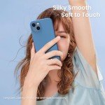 ORNARTO Compatible with iPhone 13 Case 6.1, Slim Liquid Silicone 3 Layers Full Covered Soft Gel Rubber Case Cover 6.1 inch-Blue