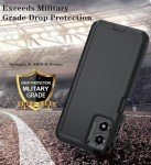 Qinmay Phone Case for Motorola Moto G 5G 2024 Case with HD Screen Protector, Shockproof 3-Layer Cover for Moto G 5G 2024,Black