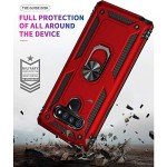 TJS Compatible with LG Stylo 6 Case, with [Tempered Glass Screen Protector][Metal Ring][Magnetic Support] Kickstand Heavy Duty Drop Protector Phone Case Cover (Purple)