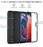Qinmay Phone Case for Motorola Moto G 5G 2024 Case with HD Screen Protector, Shockproof 3-Layer Cover for Moto G 5G 2024,Black