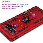 TJS Compatible with LG Stylo 6 Case, with [Tempered Glass Screen Protector][Metal Ring][Magnetic Support] Kickstand Heavy Duty Drop Protector Phone Case Cover (Purple)