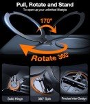 TORRAS 360° Spin Magnetic Stand for Google Pixel 9 Pro XL Case, 12FT Military Grade Protection, Compatible with Magsafe, Shockproof Slim Pixel 9 Pro XL Phone Case with Kickstand & Ring Holder, Black