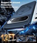 TORRAS 360° Spin Magnetic Stand for Google Pixel 9 Pro XL Case, 12FT Military Grade Protection, Compatible with Magsafe, Shockproof Slim Pixel 9 Pro XL Phone Case with Kickstand & Ring Holder, Black