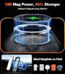 TORRAS 360° Spin Magnetic Stand for Google Pixel 9 Pro XL Case, 12FT Military Grade Protection, Compatible with Magsafe, Shockproof Slim Pixel 9 Pro XL Phone Case with Kickstand & Ring Holder, Black