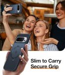 TORRAS 360° Spin Magnetic Stand for Google Pixel 9 Pro XL Case, 12FT Military Grade Protection, Compatible with Magsafe, Shockproof Slim Pixel 9 Pro XL Phone Case with Kickstand & Ring Holder, Black