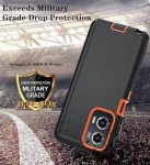 Qinmay Phone Case for Motorola Moto G Stylus 5G 2024 Case with HD Screen Protector, Heavy Duty Shockproof & Dropproof 3-Layer Cover Phone Case for Moto G Stylus 2024 (BlackOrange)