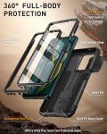 Poetic Revolution Case for Motorola Moto G 5G 2025, [Slide Camera Cover], Full-Body Military Grade Rugged Shockproof Cover with Kickstand and Built-in-Screen Protector, Black