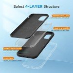 Miracase Designed for iPhone 11 Phone Case, with Screen Protector, Liquid Silicone Gel Rubber Full Body Drop Protection Shockproof Cover Phone Case for iPhone 11 6.1 inch (Black)