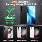 Red2Fire for Samsung Galaxy S25 Case, [Military Grade Drop Protection] Heavy Duty Full Body Shockproof Protection Non-Slip Phone Case for S25 Case 6.2 inch,Black