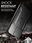 Poetic Revolution Case for Motorola Moto G Play 4G 2024 [Not Fit 2023 Version], [Slide Camera Cover], Full-Body Military Grade Shockproof Cover with Kickstand and Built-in-Screen Protector, Black