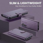 Compatible with Samsung Galaxy S24 FE Wallet Case with RFID Blocking Credit Card Holder, PU Leather Folio Flip Kickstand Protective Shockproof Cover Women Men for Samsung S24 FE Phone Case (Purple)