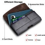 Takfox Phone Holster for Samsung Galaxy S25 Ultra S24 Plus S23 S22 S21 FE Note 20+ A13 A14 A15 A16 A35 A51 A71 5G iPhone 16 Pro Max Leather Belt Clip Holster Holder Carrying Phone Pouch Case, Black