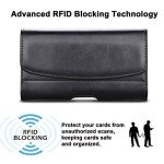 Takfox Phone Holster for Samsung Galaxy S25 Ultra S24 Plus S23 S22 S21 FE Note 20+ A13 A14 A15 A16 A35 A51 A71 5G iPhone 16 Pro Max Leather Belt Clip Holster Holder Carrying Phone Pouch Case, Black