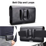 Takfox Phone Holster for Samsung Galaxy S25 Ultra S24 Plus S23 S22 S21 FE Note 20+ A13 A14 A15 A16 A35 A51 A71 5G iPhone 16 Pro Max Leather Belt Clip Holster Holder Carrying Phone Pouch Case, Black