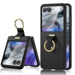 Maxdara for Motorola Razr 2024 Case [Not Fit Razr Plus 2024], Moto Razr 2024 Ring Case with Built-in Screen Protector, Hard PC Ultra Thin Shockproof Protective Phone Case for Moto Razr 2024 (Black)