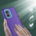 Qinmay Phone Case for Motorola Moto Edge 5G 2024 Case, Heavy Duty Shockproof & Dropproof 3-Layer Cover Phone Case for Motorola Moto Edge 2024 (PurpleSkyBlue)