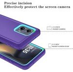 Qinmay Phone Case for Motorola Moto Edge 5G 2024 Case, Heavy Duty Shockproof & Dropproof 3-Layer Cover Phone Case for Motorola Moto Edge 2024 (PurpleSkyBlue)