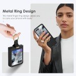 Maxdara for Motorola Razr 2024 Case [Not Fit Razr Plus 2024], Moto Razr 2024 Ring Case with Built-in Screen Protector, Hard PC Ultra Thin Shockproof Protective Phone Case for Moto Razr 2024 (Black)