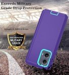 Qinmay Phone Case for Motorola Moto Edge 5G 2024 Case, Heavy Duty Shockproof & Dropproof 3-Layer Cover Phone Case for Motorola Moto Edge 2024 (PurpleSkyBlue)