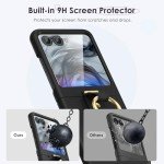 Maxdara for Motorola Razr 2024 Case [Not Fit Razr Plus 2024], Moto Razr 2024 Ring Case with Built-in Screen Protector, Hard PC Ultra Thin Shockproof Protective Phone Case for Moto Razr 2024 (Black)