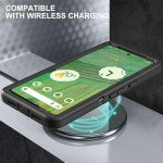 YKHJKLEC for Google Pixel 7 Case, Military Grade 3 in 1 Heavy Duty Shockproof/Drop Proof/Dust Proof Case with 2Pcs Tempered Glass Screen Protector (Black/Black)