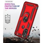 for Moto G Play 2023 Case: Moto G Pure Case, Moto G Power 2022 Case with HD Screen Protector, [Military Grade 16ft. Drop Tested] Ring Shockproof Protective Phone Case for Motorola G Pure, Red