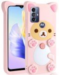 STSNano Kawaii for Motorola Moto G Pure/Moto G Play(2023)/G Power(2022) 6.5" 3D Cute Cartoon Bear Phone Cases Fashion Cool Fun Funny Bear Soft TPU Silicone Covers for Women Girls Kids,Pk