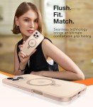 TORRAS Desert Titanium for iPhone 16 Pro Max Case, [Military Grade Drop Tested][Fit for MagSafe] [Built-in Stand] Translucent Slim Soft Edge Case for iPhone 16 Pro Max 6.9" 2024, Rose Gold