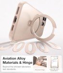 TORRAS Desert Titanium for iPhone 16 Pro Max Case, [Military Grade Drop Tested][Fit for MagSafe] [Built-in Stand] Translucent Slim Soft Edge Case for iPhone 16 Pro Max 6.9" 2024, Rose Gold