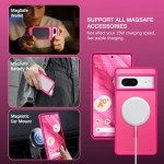 BENTOBEN for Google Pixel 7 Case [Compatible with Magsafe] Translucent Matte Magnetic Pixel 7 Case Magsafe Slim Thin Shockproof Women Men Protective Phone Cases Cover for Google Pixel 7 6.4", Hot Pink