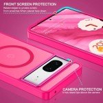 BENTOBEN for Google Pixel 7 Case [Compatible with Magsafe] Translucent Matte Magnetic Pixel 7 Case Magsafe Slim Thin Shockproof Women Men Protective Phone Cases Cover for Google Pixel 7 6.4", Hot Pink