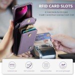 ASAPDOS Crossbody Case Compatible with Motorola Razr 2024,Retro PU Leather Strap Wristlet Flip Case with Magnetic Closure and Card Holder for Men Women Purple