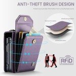 ASAPDOS Crossbody Case Compatible with Motorola Razr 2024,Retro PU Leather Strap Wristlet Flip Case with Magnetic Closure and Card Holder for Men Women Purple