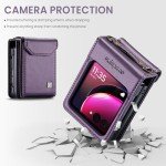 ASAPDOS Crossbody Case Compatible with Motorola Razr 2024,Retro PU Leather Strap Wristlet Flip Case with Magnetic Closure and Card Holder for Men Women Purple
