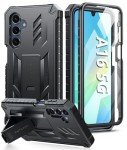 FNTCASE for Samsung Galaxy A16-5G Case: Military Grade Drop Proof Protection Mobile Cover with Kickstand | Matte Textured Rugged Shockproof TPU | Protective Sturdy Phone Case(Black)
