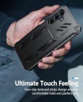 FNTCASE for Samsung Galaxy A16-5G Case: Military Grade Drop Proof Protection Mobile Cover with Kickstand | Matte Textured Rugged Shockproof TPU | Protective Sturdy Phone Case(Black)