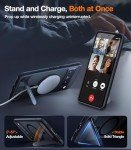 TORRAS Magnetic & Stand for Google Pixel 8 Pro Case, Fit for MagSafe, 12FT Mil-Grade Drop Protection, Slim Fit for Google Pixel 8 Pro Phone Case with Built-in Flush Kickstand, Translucent Matte Black