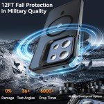 OWKEY Case for Moto G 2025, Magnetic Phone Case [with Camera Stand Guard] Anti-Fingerprint Translucent Matte Shockproof Protective Case for Motorola Moto G 5G 2025 (Black)