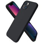 ORNARTO Compatible with iPhone 13 Case 6.1, Slim Liquid Silicone 3 Layers Full Covered Soft Gel Rubber Case Cover 6.1 inch-Midnight