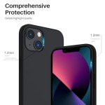 ORNARTO Compatible with iPhone 13 Case 6.1, Slim Liquid Silicone 3 Layers Full Covered Soft Gel Rubber Case Cover 6.1 inch-Midnight