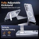 SPIDERCASE Magnetic for Samsung Galaxy S25 Ultra Case, [3 Stand Ways][ Military Grade Drop Protection] with Invisible Stand Shockproof Slim Case for S25 Ultra 5G,Clear