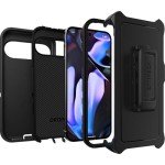 OtterBox Google Pixel 9 Pro XL Defender Series Case - Black, Rugged & Durable, with Port Protection, Includes Holster Clip Kickstand