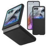 Ruky for Motorola Razr 2024 Case, Built-in Screen Protector, Supports Wireless Charging, Slim Fit, Hard, Ultra-Thin, Black