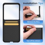 Ruky for Motorola Razr 2024 Case, Built-in Screen Protector, Supports Wireless Charging, Slim Fit, Hard, Ultra-Thin, Black