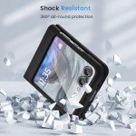 Ruky for Motorola Razr 2024 Case, Built-in Screen Protector, Supports Wireless Charging, Slim Fit, Hard, Ultra-Thin, Black