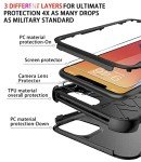 Diverbox for iPhone 11 Case [Shockproof] [Dropproof] [Tempered Glass Screen Protector],Heavy Duty Protection Phone Case Cover for Apple iPhone 11 (Black-3in1)