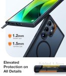 TORRAS Magnetic Shockproof for Samsung Galaxy S24 Ultra Case, [18N Mighty Magnetic] [12FT Military Grade Drop Tested] [Compatible with MagSafe] Protective Slim Case for Samsung S24 Ultra Case, Black