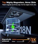 TORRAS Magnetic Shockproof for Samsung Galaxy S24 Ultra Case, [18N Mighty Magnetic] [12FT Military Grade Drop Tested] [Compatible with MagSafe] Protective Slim Case for Samsung S24 Ultra Case, Black